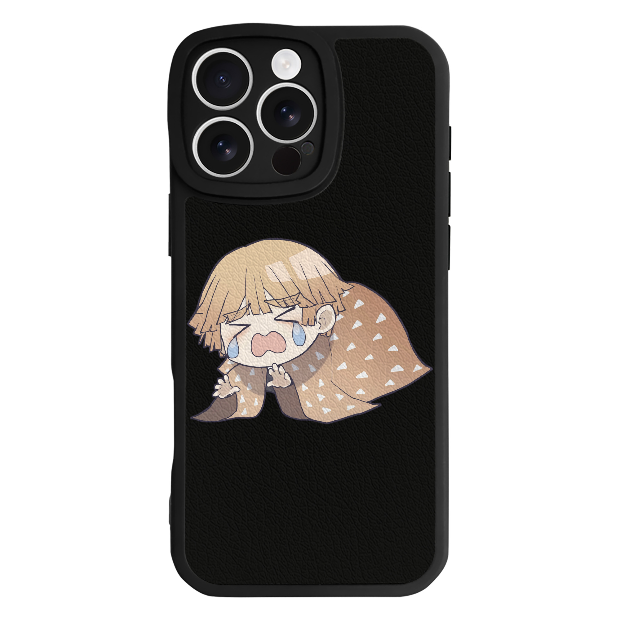 （画像用） 鬼滅の刃（きめつのやいば）我妻 善逸／あがつま ぜんいつ Agatsuma Zenitsu 【iPhone 16シリーズ対応】シリコンスマホケース（レザー調） 材質：シリコン